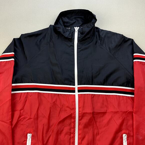 Vintage MacGregor Jacket Track Windbreaker Adult Large Red Black Full Zip 90s - Picture 2 of 12